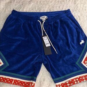 Pyer Moss Royal Blue Velour Athletic Shorts